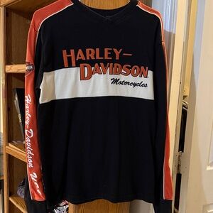 Harley-Davidson Black and Orange Women's Sweater
